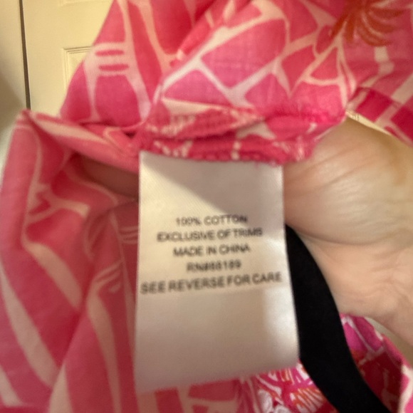 Stunning Lilly Pulitzer Pink & Orange Dress with Attached Belt - L - Picture 5 of 6